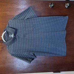 George Polo Shirt, Gray with Light Gray Stripes, Size XL (46-48)